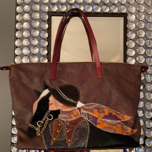 Vintage Etro Paisley Print Equestrian details